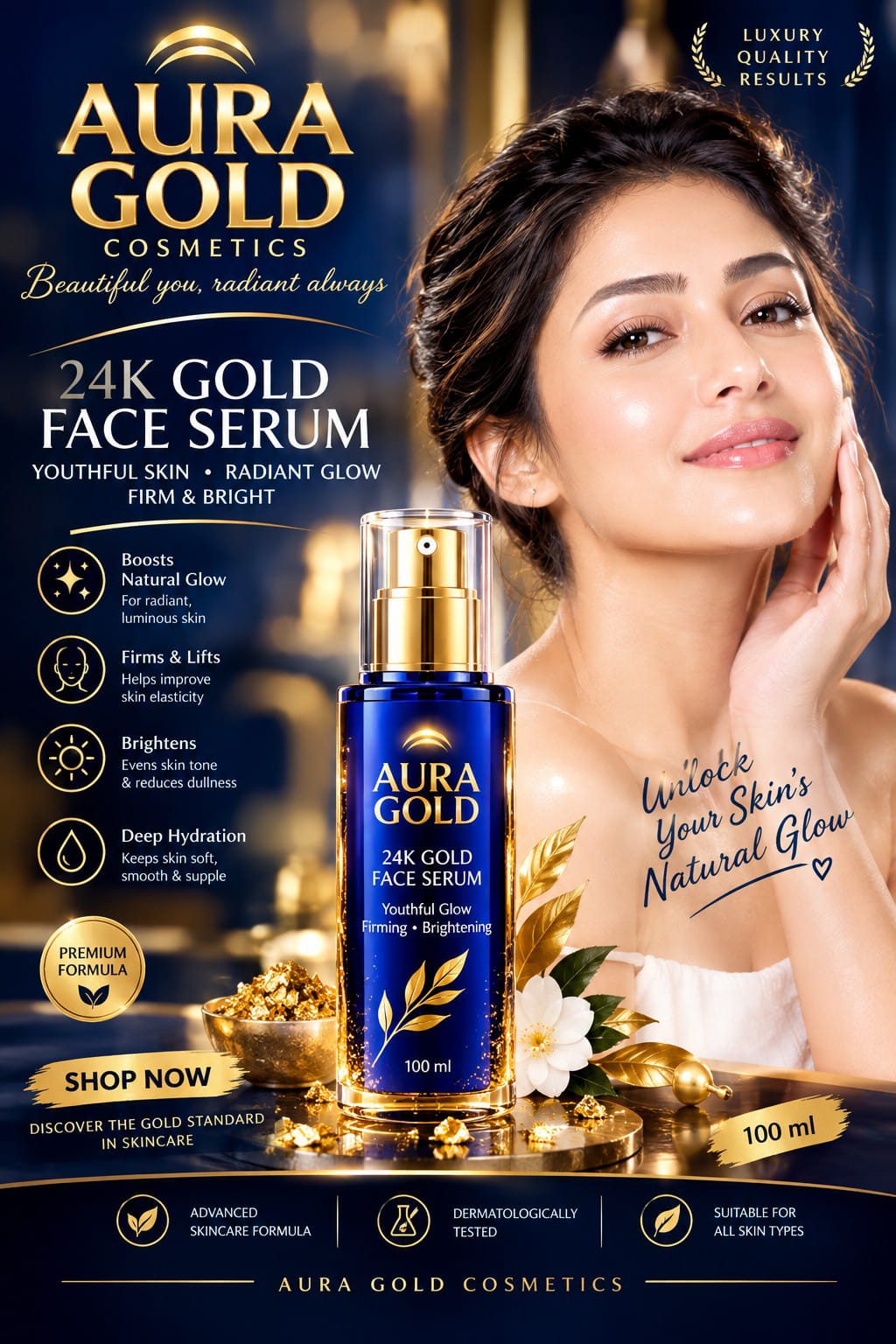 24K Gold Face Serum — Aura Gold Cosmetics