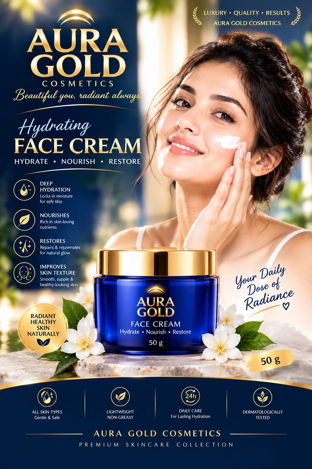 Hydrating Face Cream — Aura Gold Cosmetics